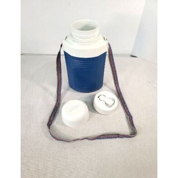 Vtg Coleman Thermos  w/5517 Flip Spout Bowl Adjustable Strap Excellent Condition - Picture 1 of 10